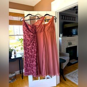 3 bridesmaid dresses Birdy Grey Size S. 1 solid colored dress has a side slit